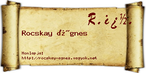 Rocskay Ágnes névjegykártya